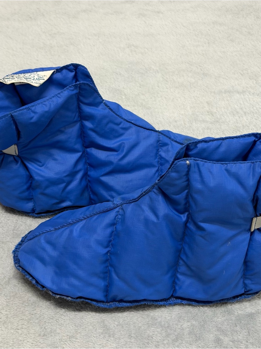 Vintage 70s 80s REI Booties Campsite Slipper Puffer Boots Blue Adult Medium